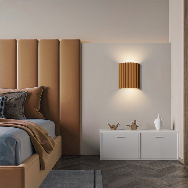 Modern LED Wall Light Fluted Green Aluminum Sconce - Product detail 7