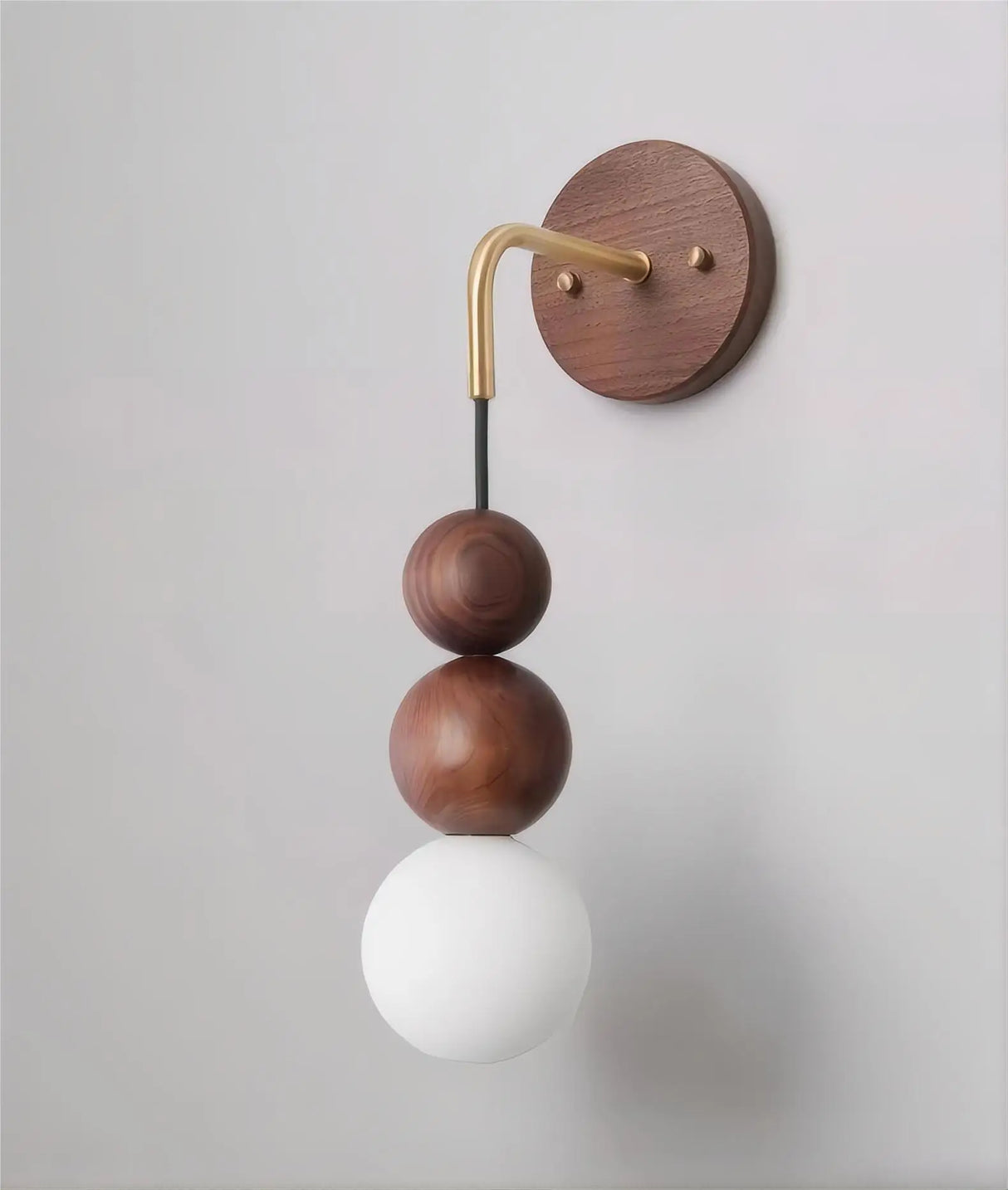 Modern Wall Lamp Walnut Wood Sphere Design - Product detail 8