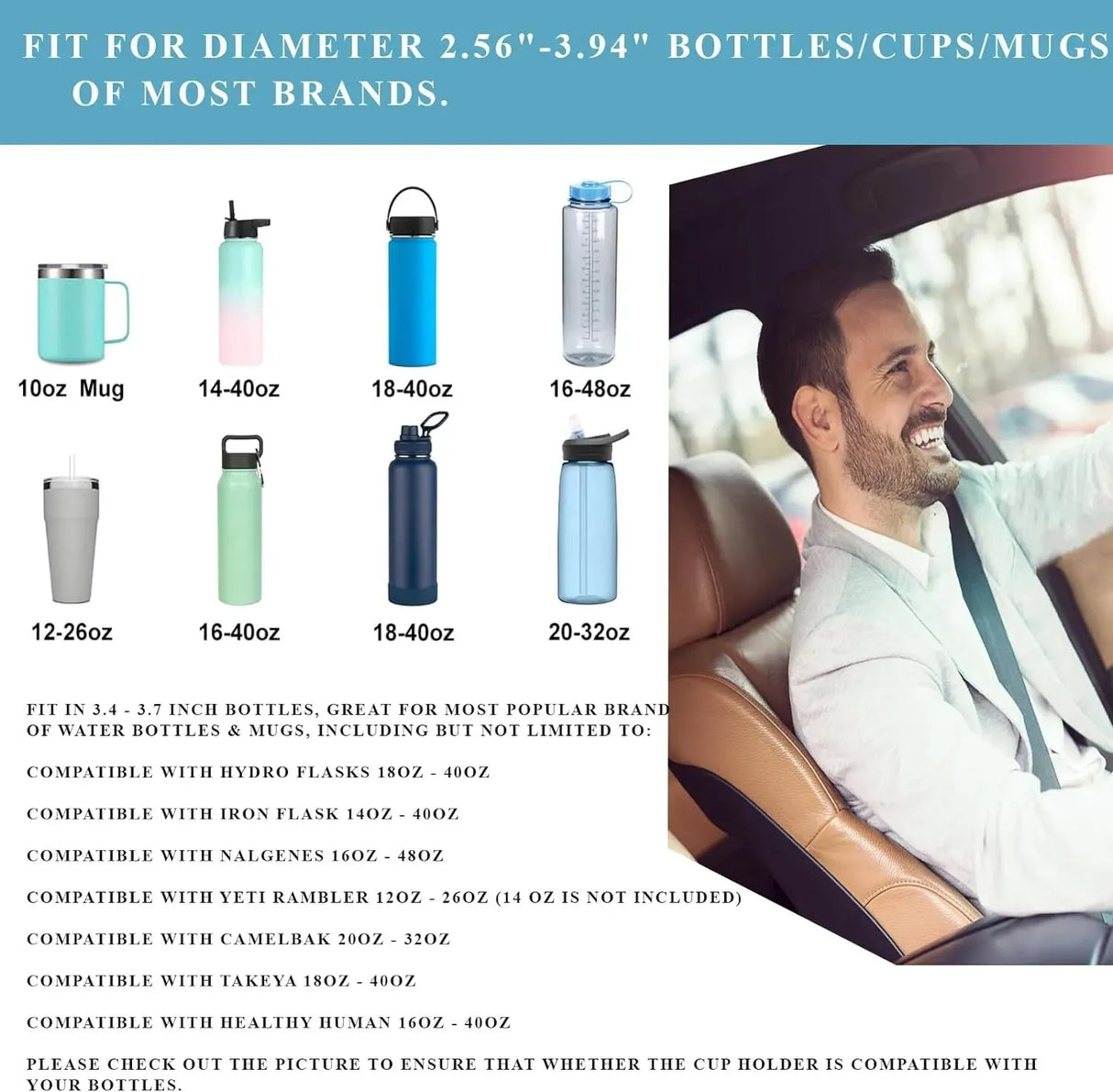 Car Cup Holder Expander Multi-Function Food Drink Tray - Product detail 5