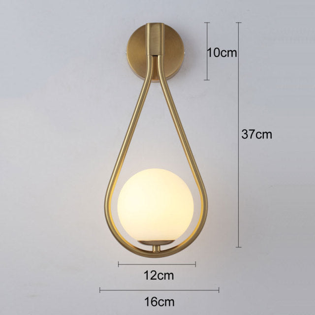 Modern Wall Sconce Brushed Gold Globe Light - Product detail 13