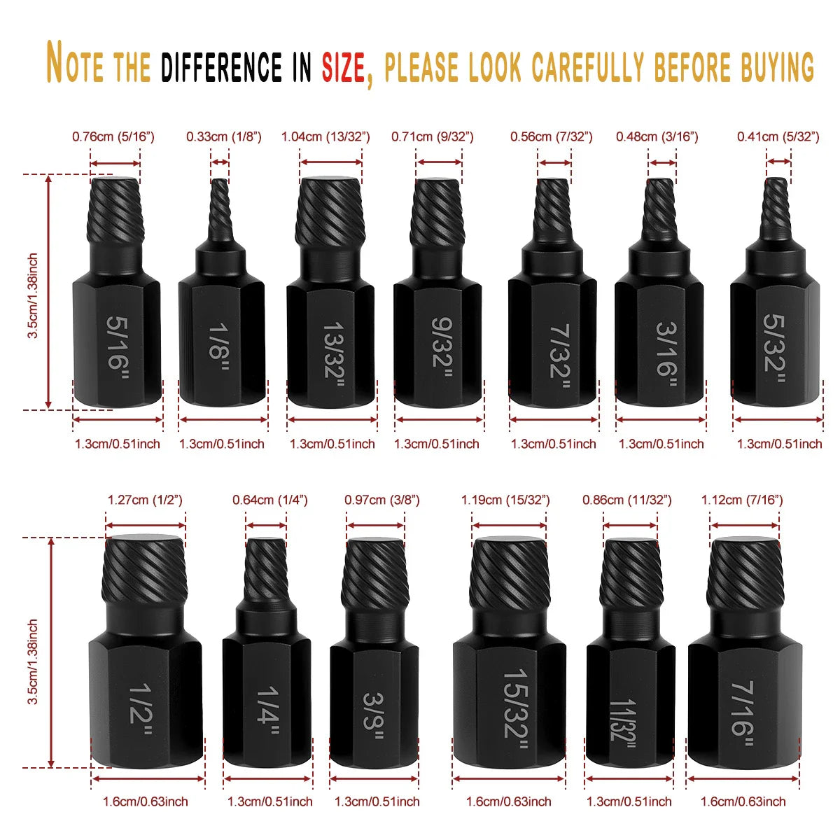 Professional Screw Extractor Set Heat-Treated Chrome-Moly Steel - Product detail 14