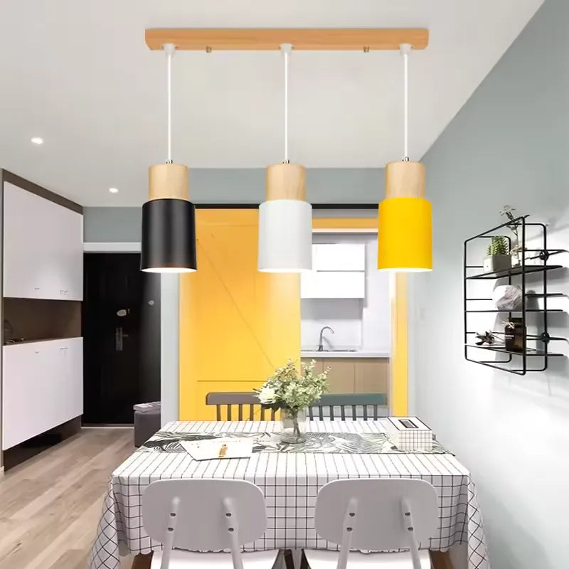 Modern Pendant Light Wood and Metal Design - Product example
