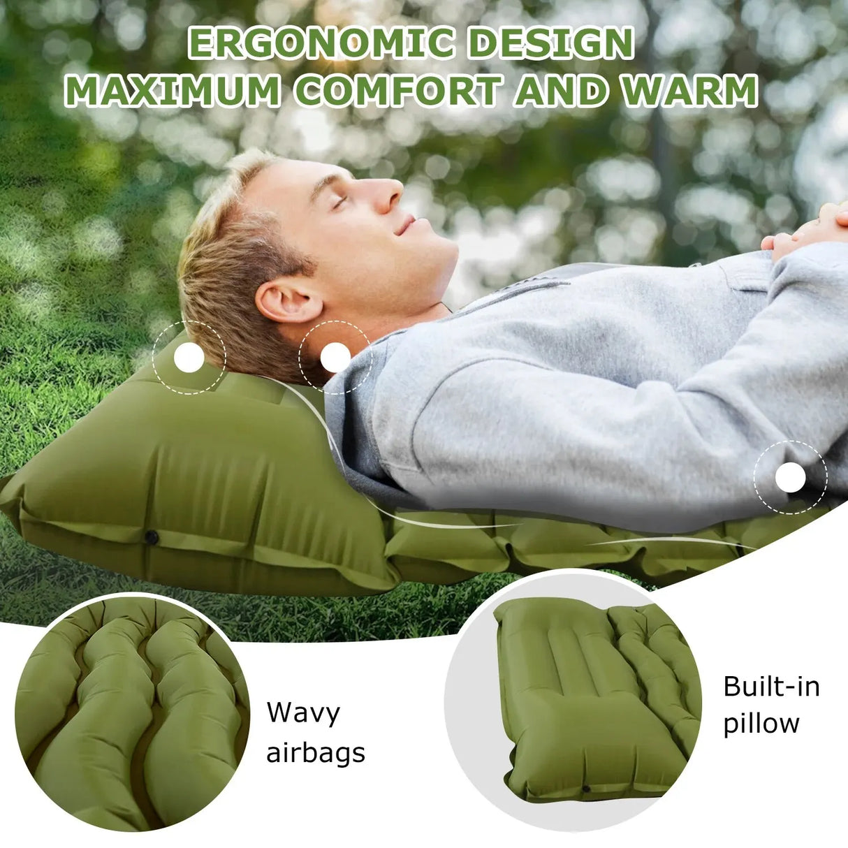 Ultralight Camping Mat  Self-Inflating Outdoor Sleeping Pad - Product example