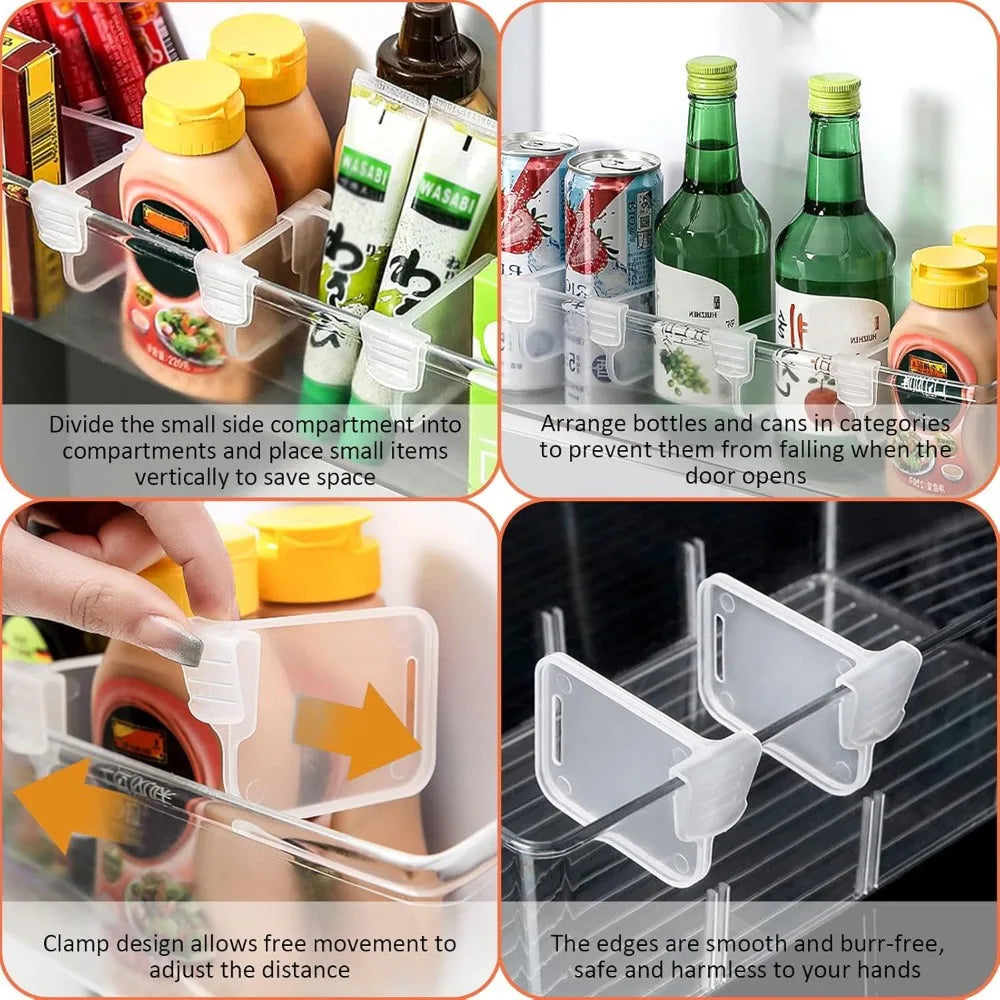 Refrigerator Shelf Organizer Clear Plastic Door Clip System - Product detail 4