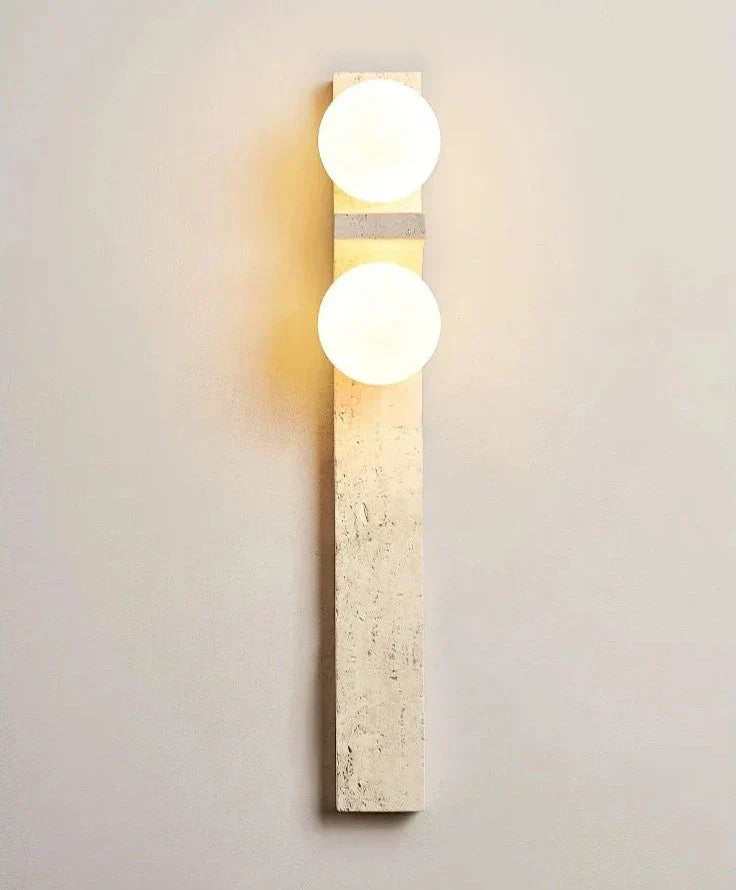 Modern LED Wall Light Natural Stone Dual Globe Design - Product detail 6