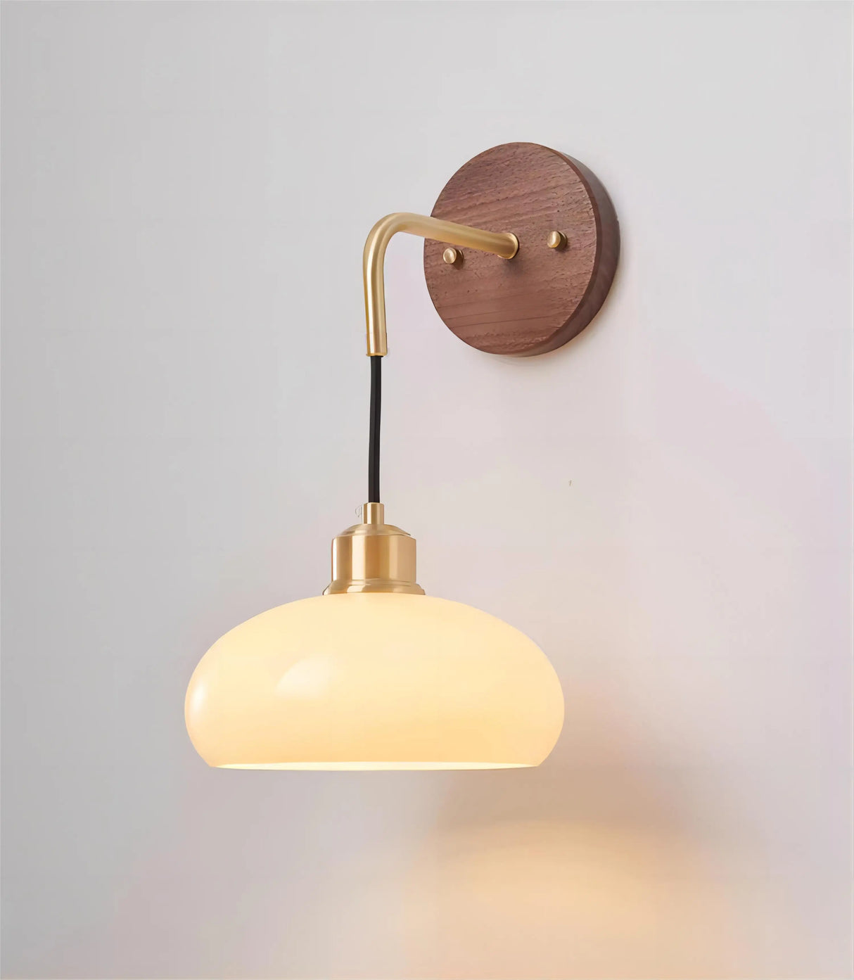 Modern Wall Lamp Walnut Wood Brass Fixture - Product detail 10