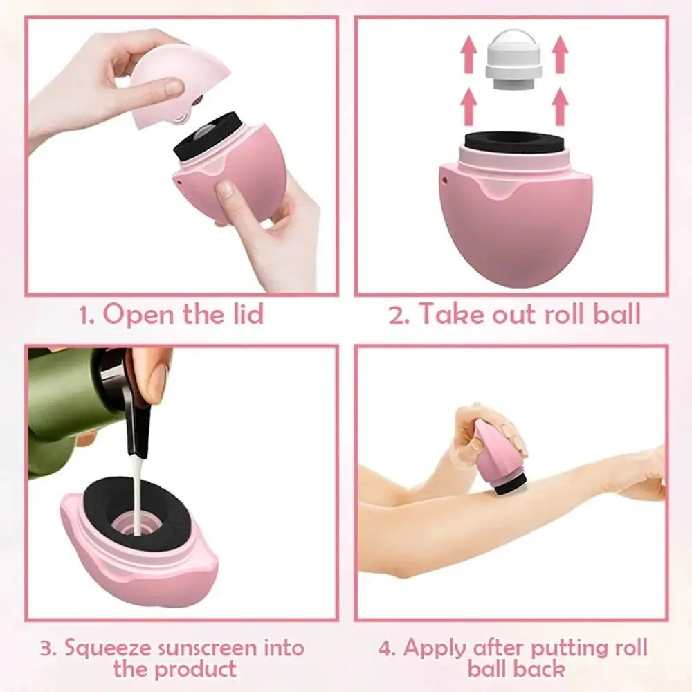 Easy Sunscreen Applicator  Refillable Silicone Roller Design - Product example
