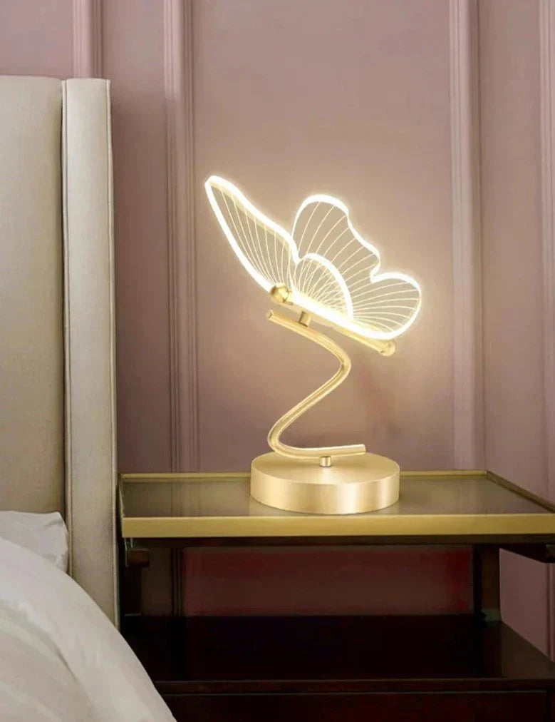 Modern LED Table Lamp Butterfly Wing Design With Gold Base - Product detail 5