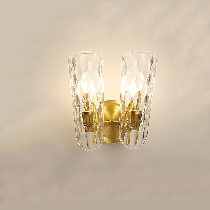 Modern Wall Sconce Crystal Glass with Gold Base - Product example