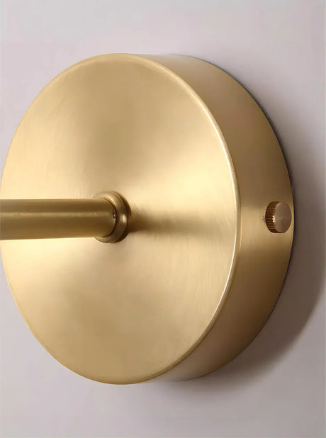 Modern Wall Sconce  Walnut Wood Globe with Brass Stem - Product detail 11