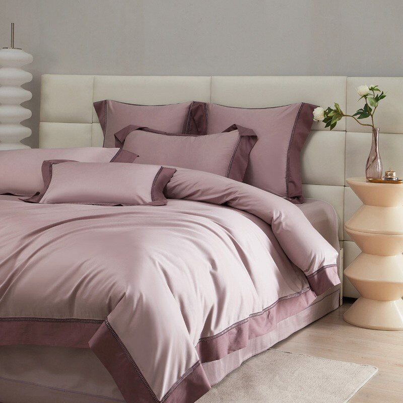 Egyptian Cotton Bedding Set  Mauve Two-Tone Luxury Collection - Product detail 5