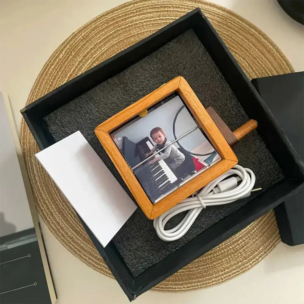 Wooden Photo Flipbook Frame Hand-Cranked Memory Display Box - Product detail 7