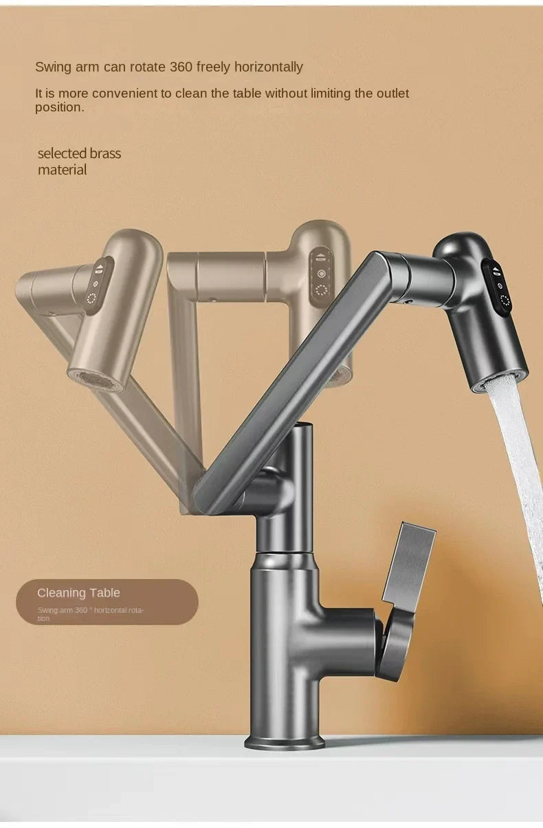 Modern Pull Out Basin Faucet Smart LED Temperature Display - Product detail 9