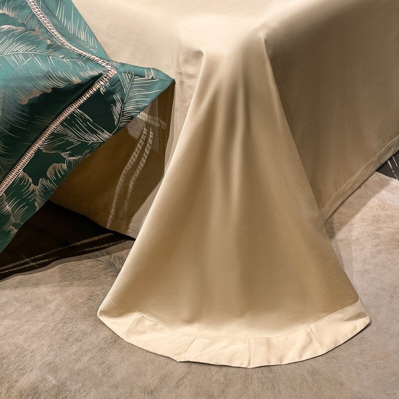 Tropical Luxury Bedding Set  Egyptian Cotton Leaf Pattern - Product detail 6