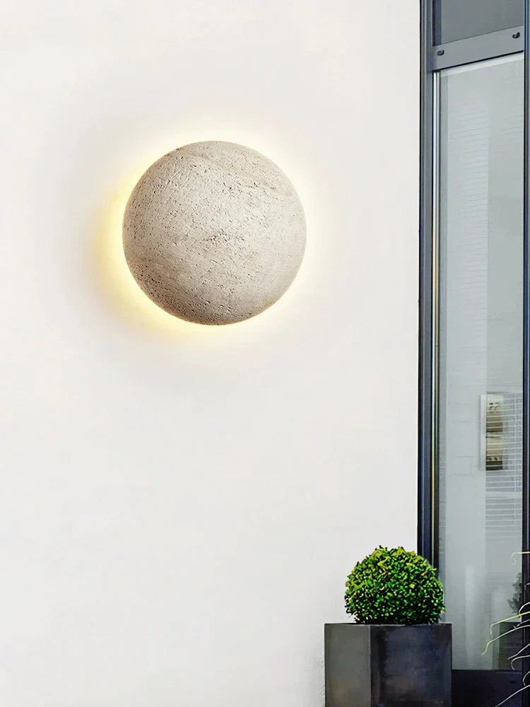 Minimalist Outdoor Wall Light Natural Stone LED Sconce - Product example