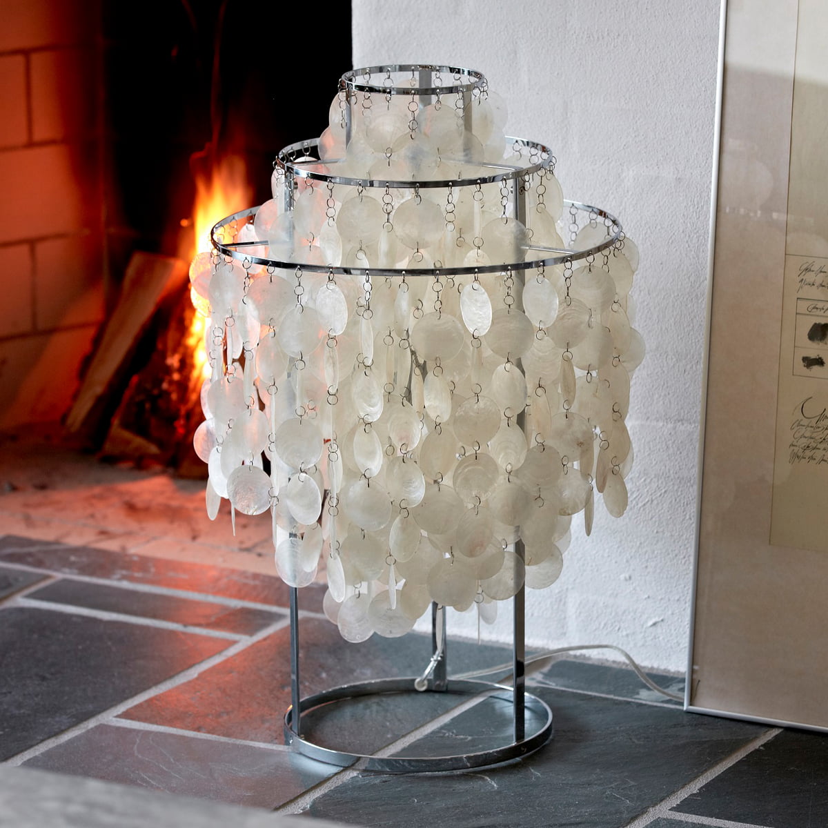 Seashell Table Lamp Mother of Pearl Cascading Design - Product detail 24