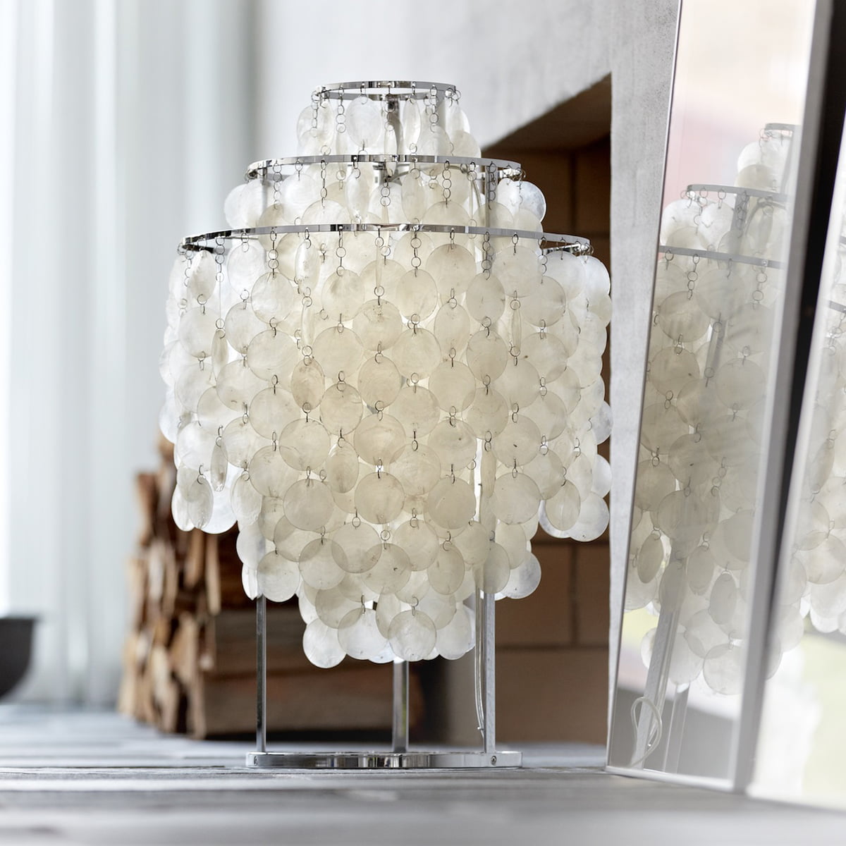 Seashell Table Lamp Mother of Pearl Cascading Design - Product detail 25