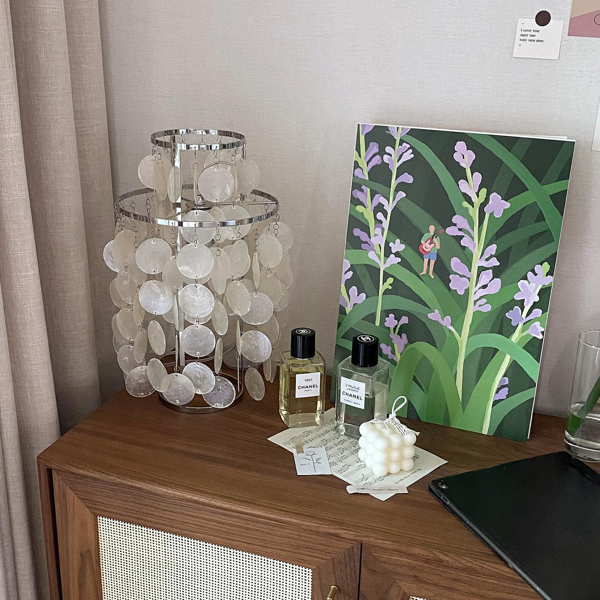 Seashell Table Lamp Mother of Pearl Cascading Design - Product detail 30