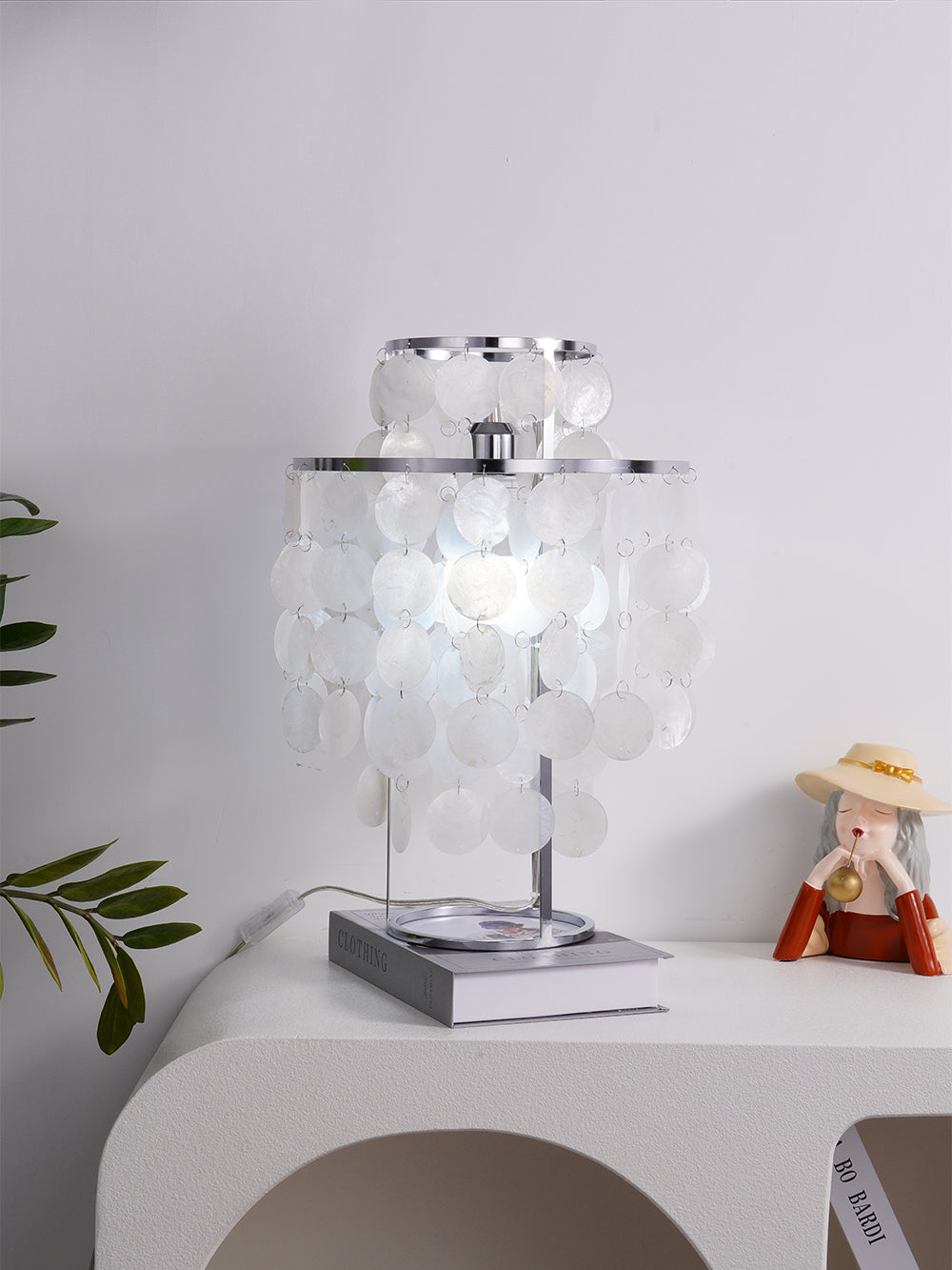 Seashell Table Lamp Mother of Pearl Cascading Design - Product detail 14