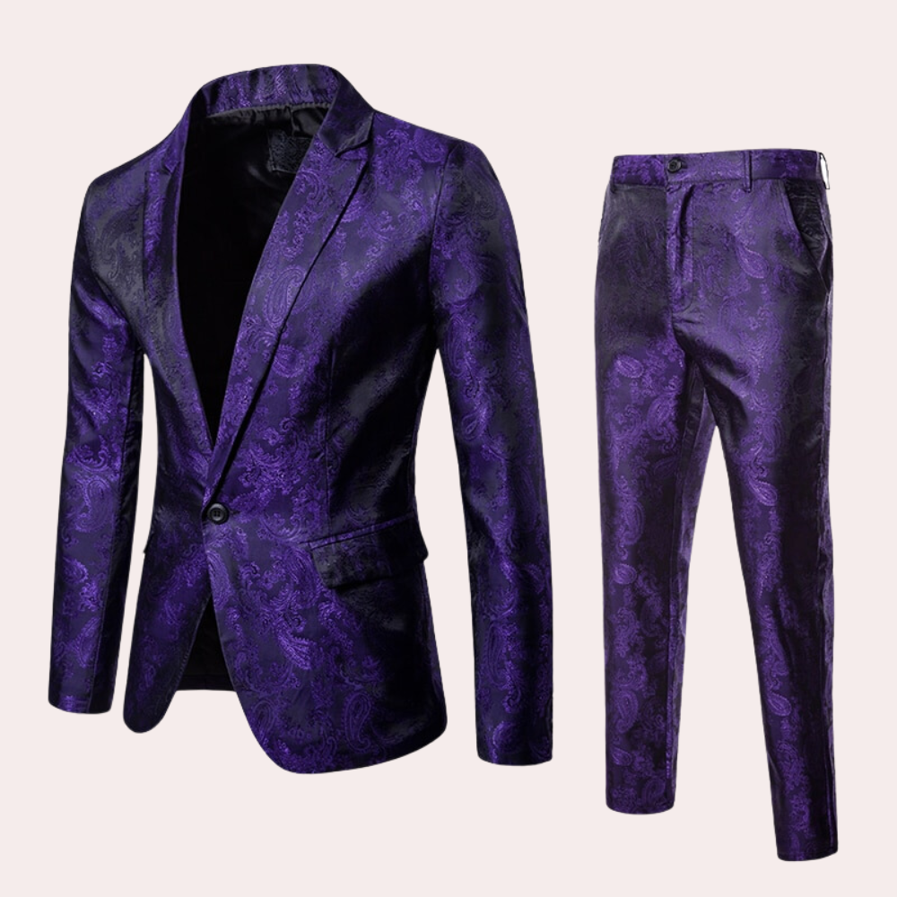 Formal Mens Suit  Jacquard Pattern Two-Piece Set - Product detail 5