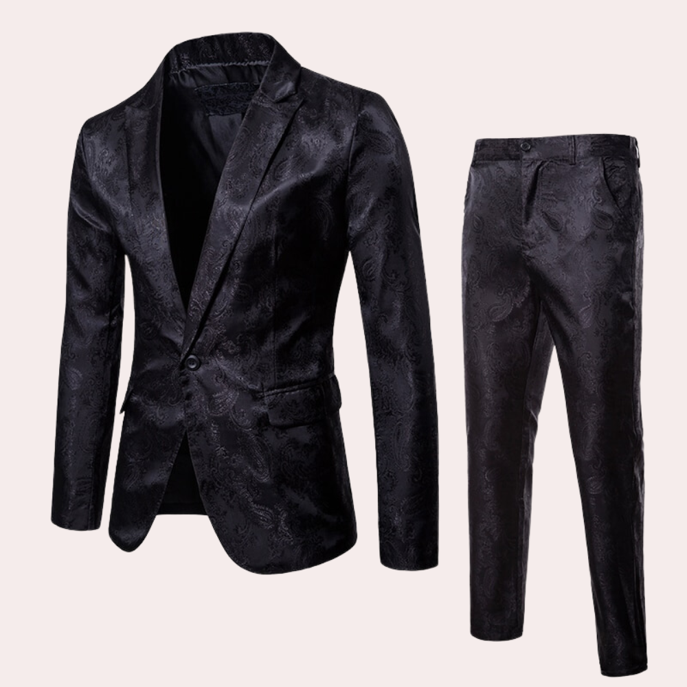 Formal Mens Suit  Jacquard Pattern Two-Piece Set - Product detail 4