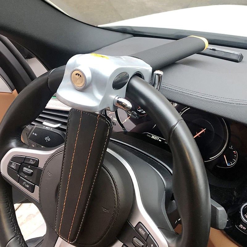 Steering Wheel Lock Heavy-Duty Anti-Theft Security Device - Product showcase