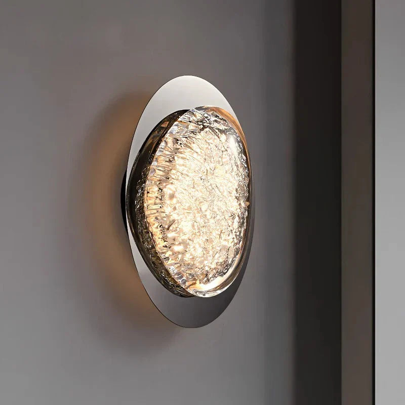 Modern LED Wall Light Crystal Glass Steel Sconce - Detailed view