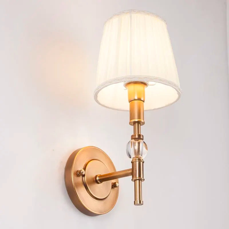 Modern Wall Sconce Brushed Gold Crystal Accent - Product detail 9