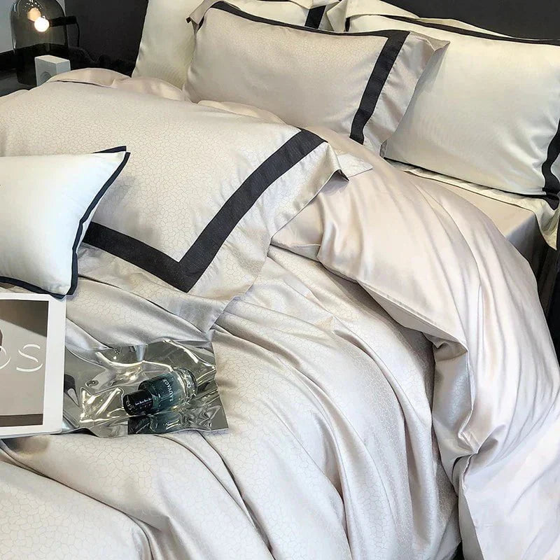 Egyptian Cotton Bedding Set  Premium Jacquard Duvet Collection - Product detail 5