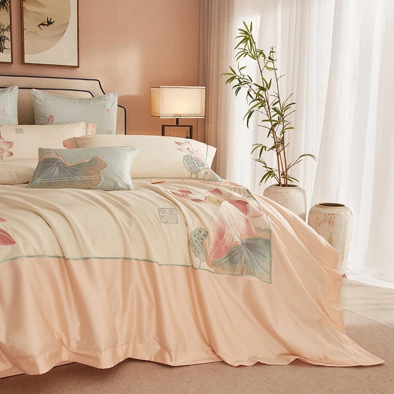 Egyptian Cotton Duvet Set  Lotus Floral Pattern - Product detail 4