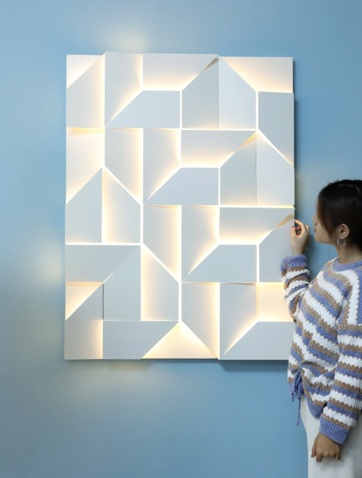 Modern 3D Wall Light Geometric LED Panel Design - Product detail 5