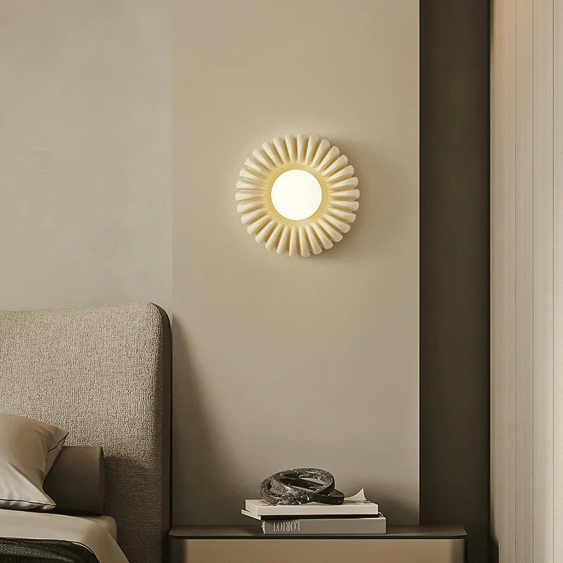 Modern Wall Sconce Fluted Resin Design With LED Light - Product example