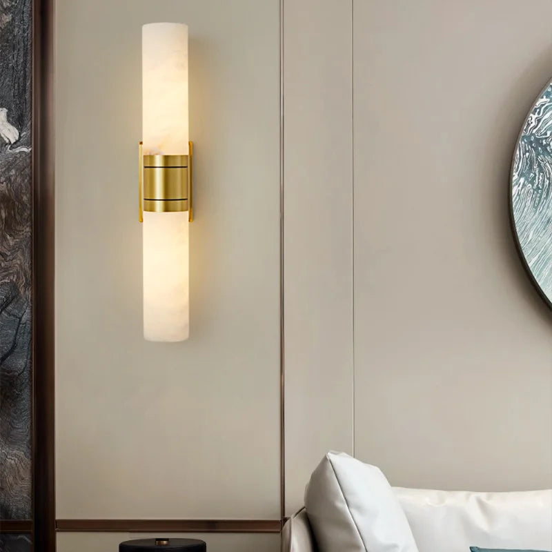 Modern Marble Wall Light Copper Accent Strip Design - Product example