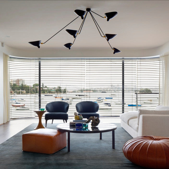 Modern Spider Ceiling Lamp 5-Arm Adjustable Metal Design - Product detail 4