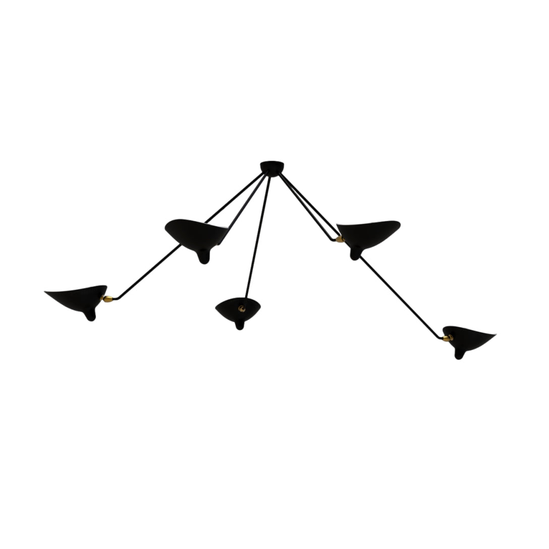 Modern Spider Ceiling Lamp 5-Arm Adjustable Metal Design - Product detail 45
