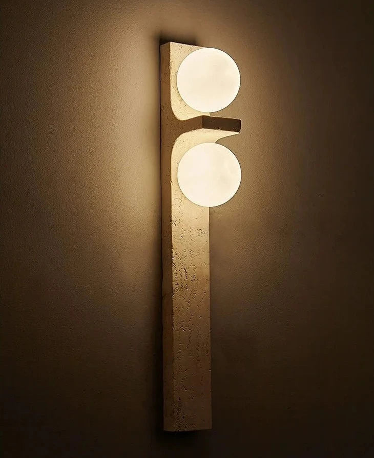 Modern LED Wall Light Natural Stone Dual Globe Design - Product detail 8