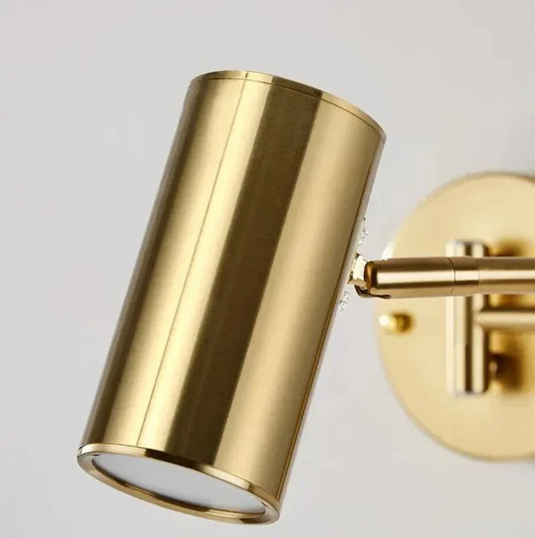 Modern Adjustable Wall Light Brushed Gold Swing Arm Design - Product detail 4