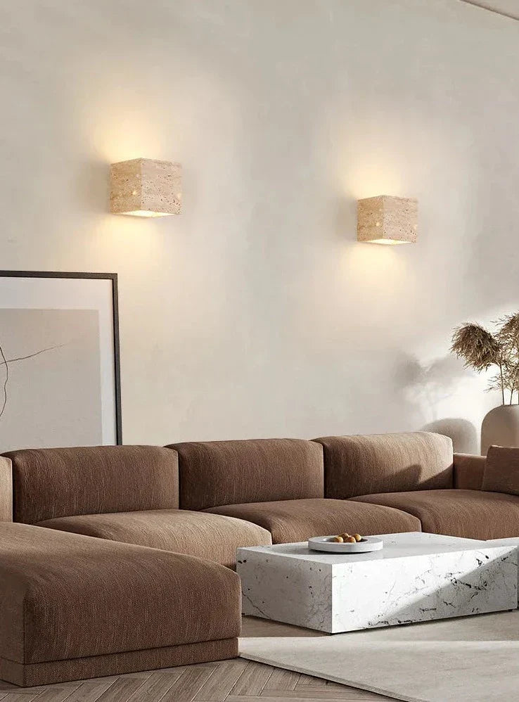Modern Stone Wall Light Natural Travertine Finish - Product detail 7