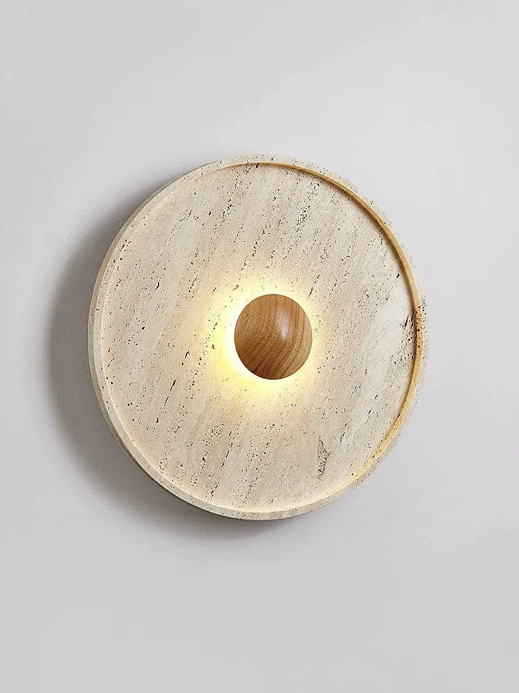 Minimalist Stone Wall Light Natural Travertine LED Sconce - Product detail 4