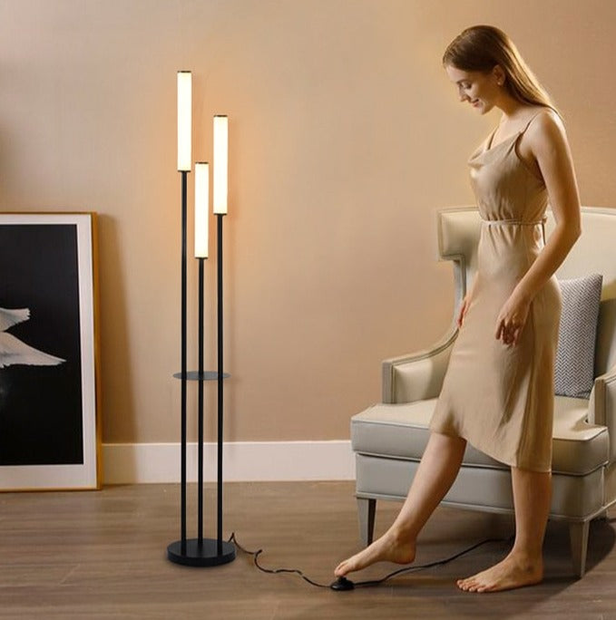 Modern LED Floor Lamp Triple Light Aluminum Design - Product detail 5