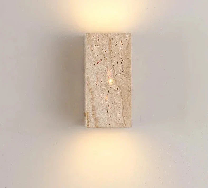 Modern Stone Wall Light Natural Travertine Finish - Product example