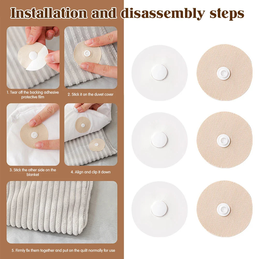 Duvet Cover Fasteners  Adhesive Corner Snaps Set - Detailed view