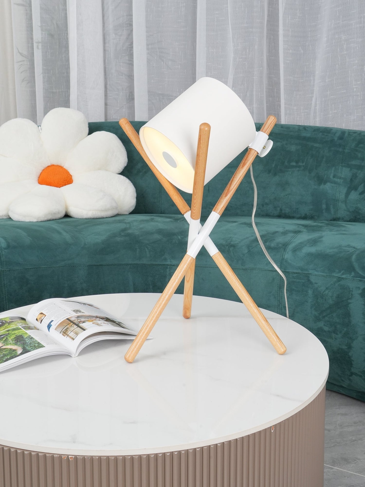 Scandinavian Table Lamp  Wood Frame Swivel Design - Product detail 8