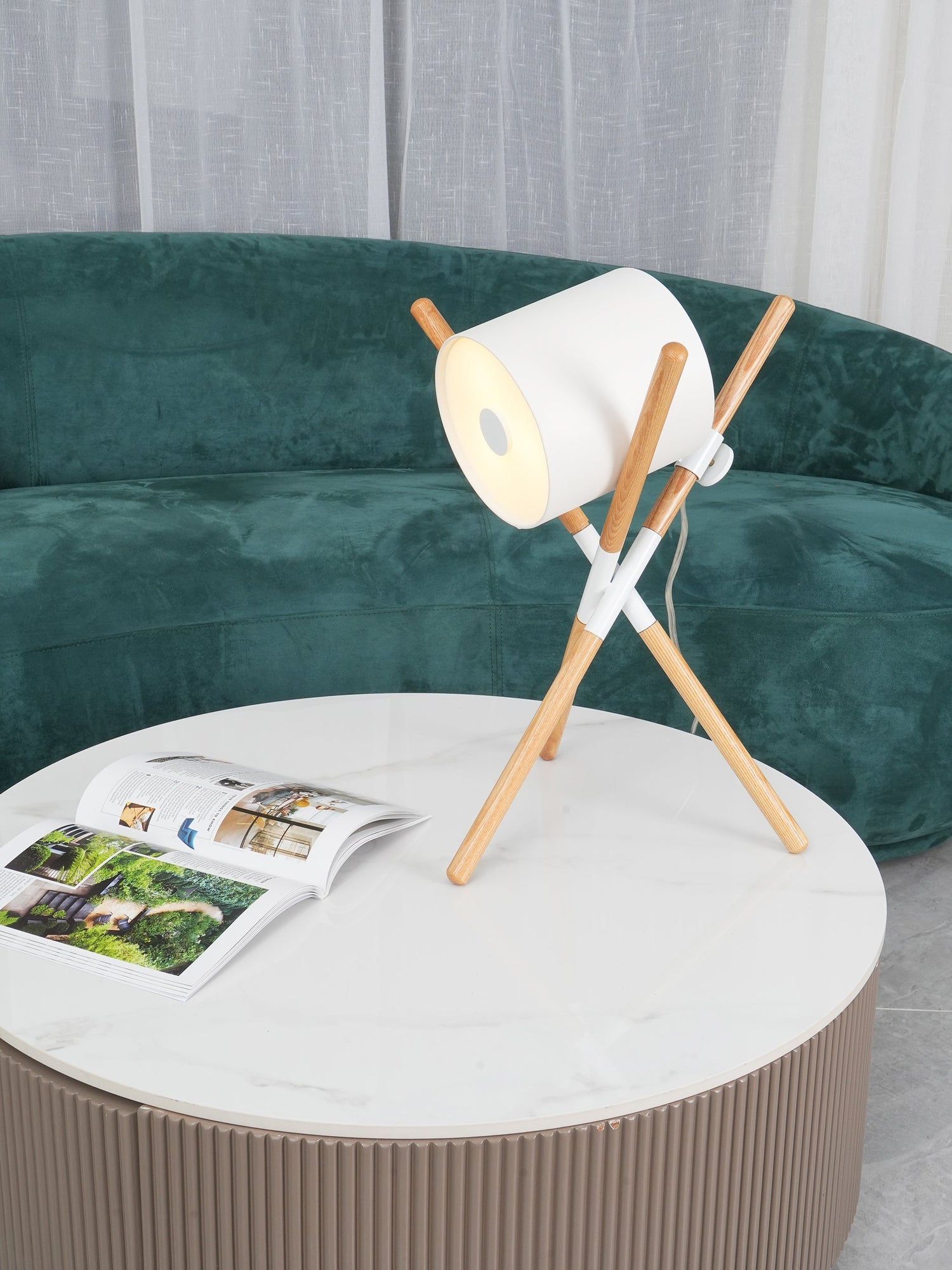 Scandinavian Table Lamp  Wood Frame Swivel Design - Product detail 14