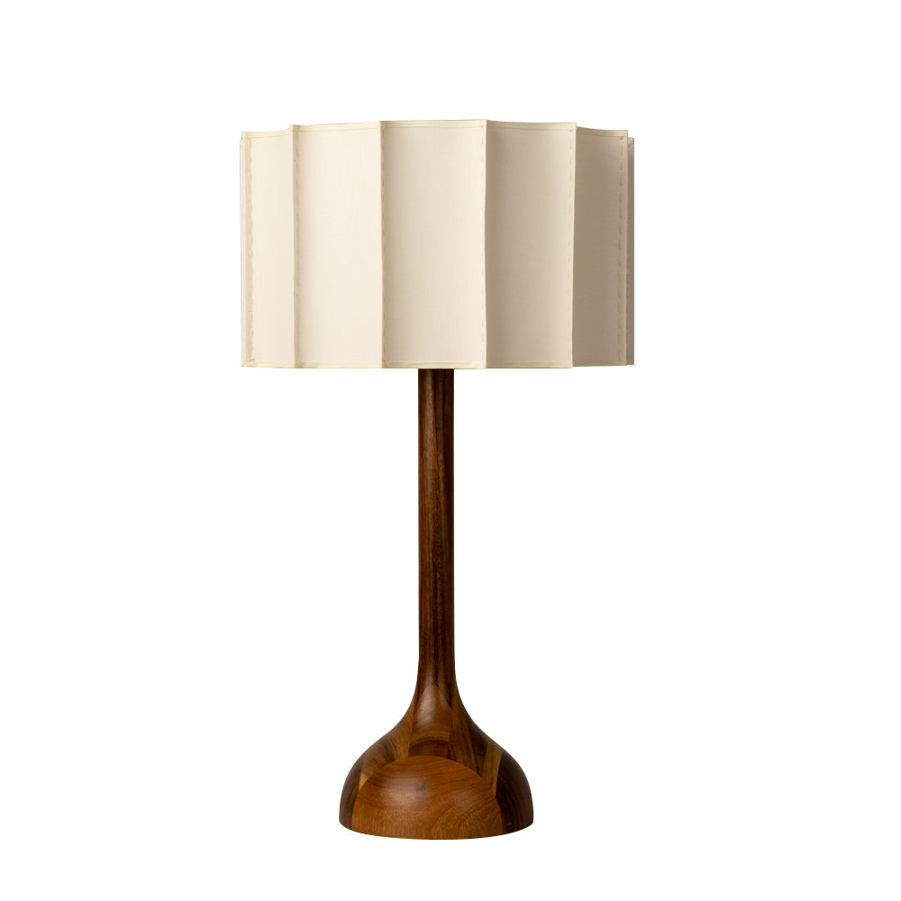 Modern Table Lamp Walnut Wood Base with Pleated Shade - Product detail 16