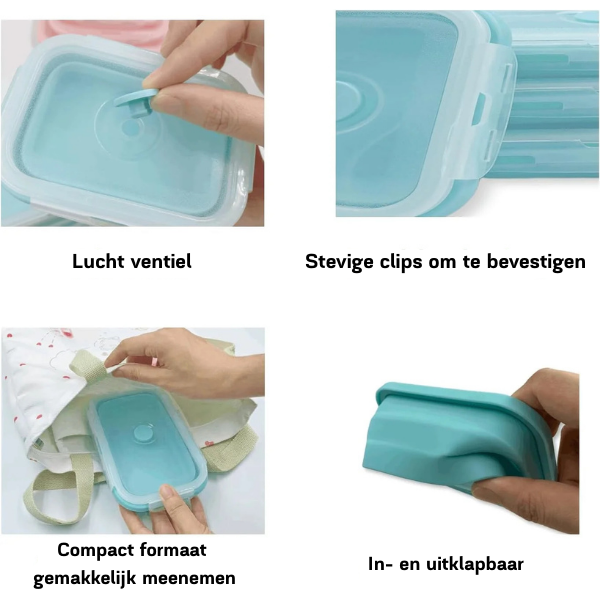 Collapsible Silicone Food Containers Leak-Proof Storage Set - Product detail 7