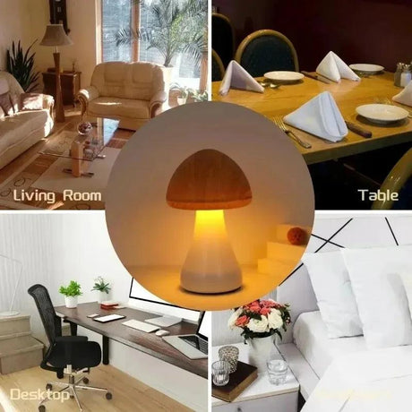 Wooden Mushroom Night Light  Touch Control LED Lamp - Product detail 4