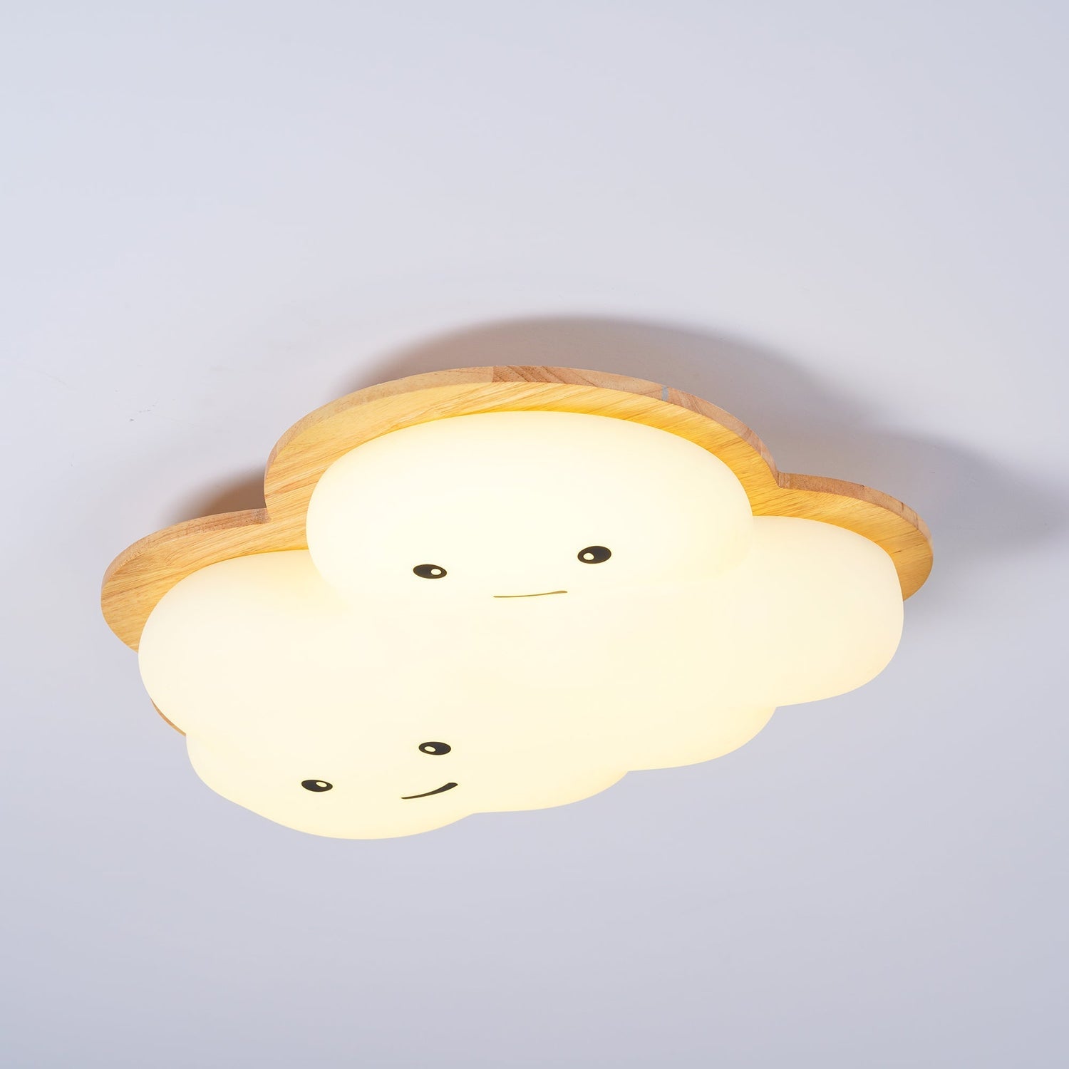 Kids Cloud Ceiling Light  Wooden Trim Smiling Design - Product detail 12