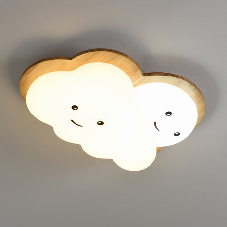 Kids Cloud Ceiling Light  Wooden Trim Smiling Design - Product detail 28