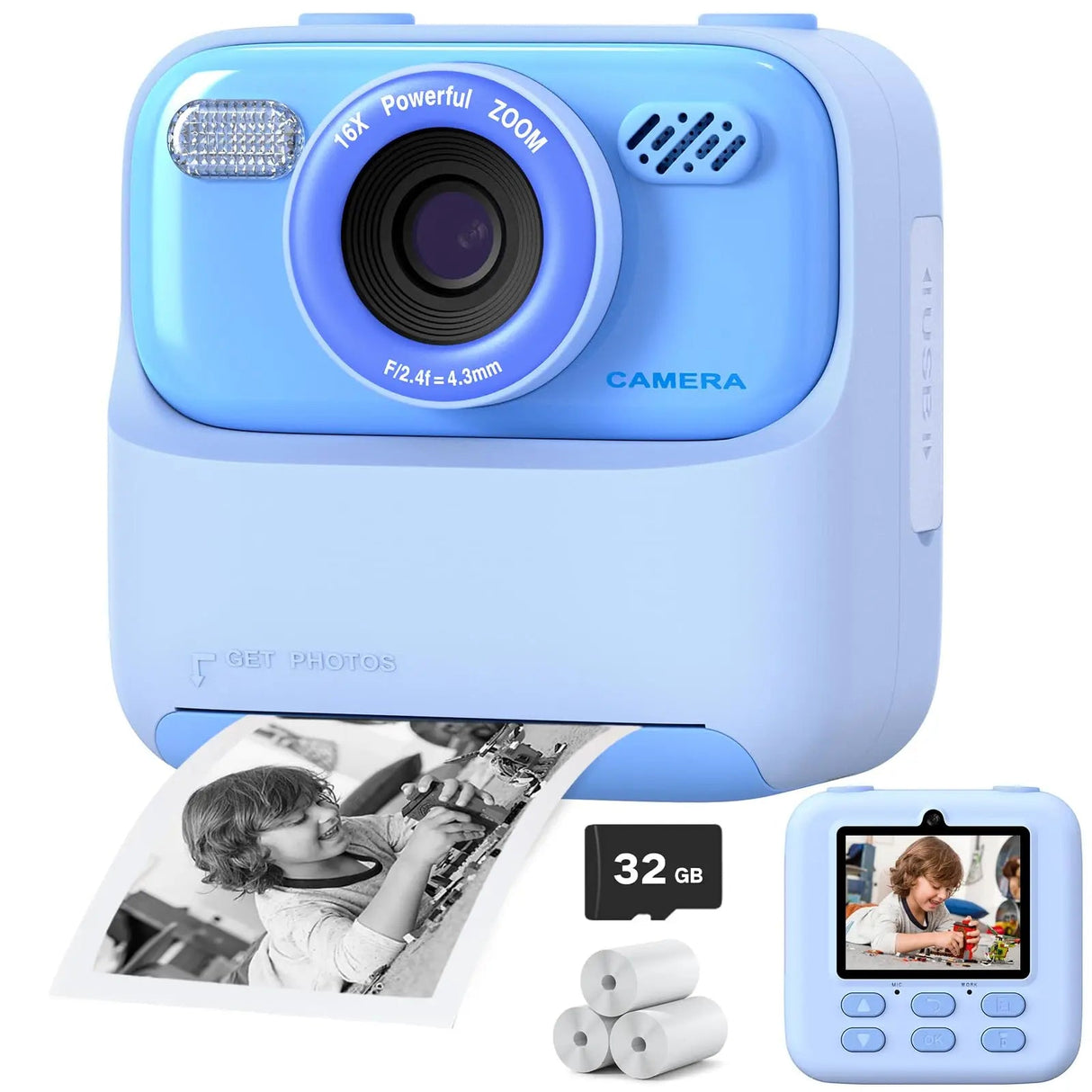 Kids Instant Camera HD Photo Printing with 32GB Storage - Product detail 11